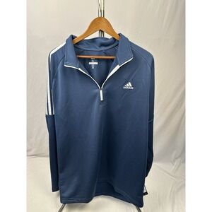 Adidas Golf Mens French Terry 1/4 Zip Pullover Crew Navy Blue ADVS20R736 XL NWT